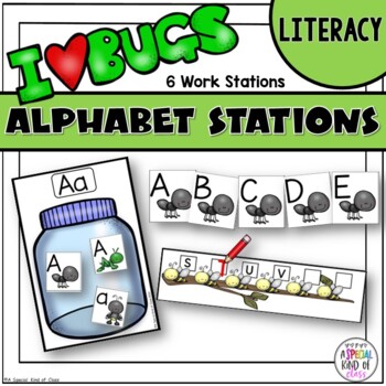 Preview of Kindergarten Alphabet Centers | bugs