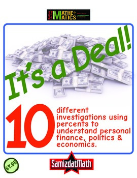 Preview of Calculating Percents: It's A Deal! 10 real life examples