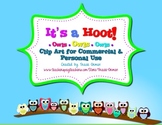 Owl Clipart It's a Hoot! Frames Backgrounds Borders for Co