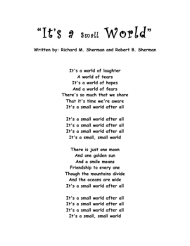 It S A Small World Lesson Plan By Karee Schwartz Tpt