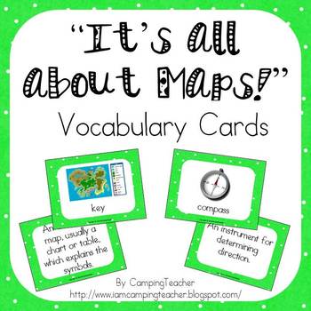 Preview of It's all about Maps! Vocabulary Cards for Geography