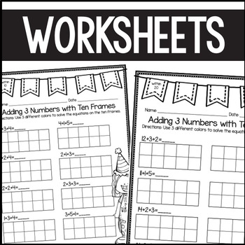 Adding 3 Addends Worksheets and Activities by Primary Fairy Tales