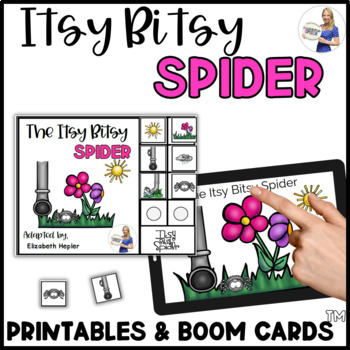 Preview of Itsy Bitsy Spider Adaptive Book Unit (with Boom Cards!)