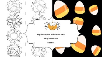 Preview of Itsy Bitsy Spider Articulation Race: /f/ & /v/ Freebie!