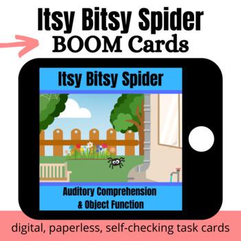 Preview of Itsy Bitsy Spider: Auditory Comprehension BOOM Cards