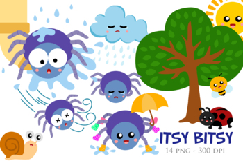 Preview of Itsy Bitsy Spider - Classic Bedtime Story Rhymes - vector clipart illustration