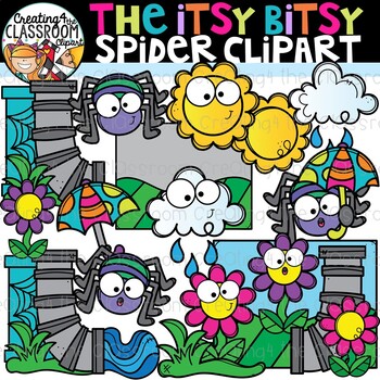 itsy bitsy spider water spout clipart
