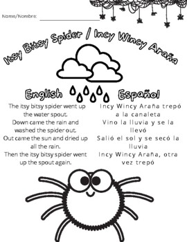 The Itsy Bitsy Spider Song - ESL worksheet by carolinekmurray