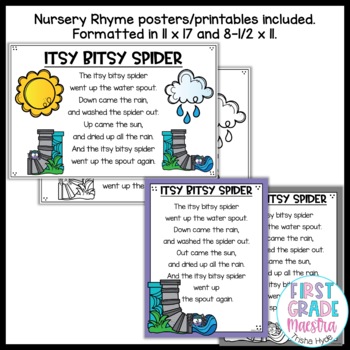 Itsy Bitsy Spider Nursery Rhyme by First Grade Maestra | TpT