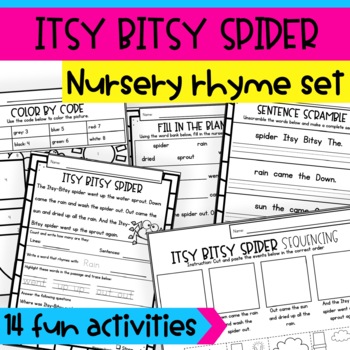 Preview of Itsy Bitsy Spider Nursery Rhymes Activities and Crafts