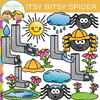 Preview of Itsy Bitsy Spider Clip Nursery Rhyme Story Clip Art