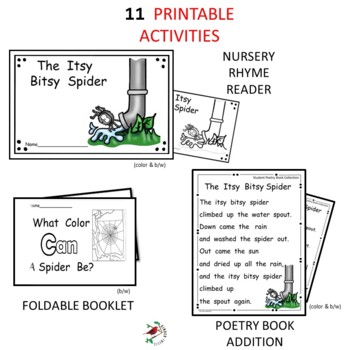 Nursery Rhyme Songs - The Itsy Bitsy Spider - Literacy Stations