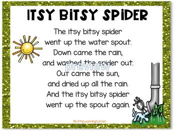 Build a Poem ~ Itsy Bitsy Spider ~ Pocket Chart Center by Sarah Griffin