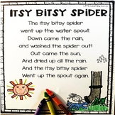 Itsy Bitsy Spider Nursery Rhyme Poetry Notebook Black and White