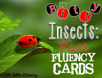 Preview of Fluency Task Cards {Itty Bitty Insect Facts}