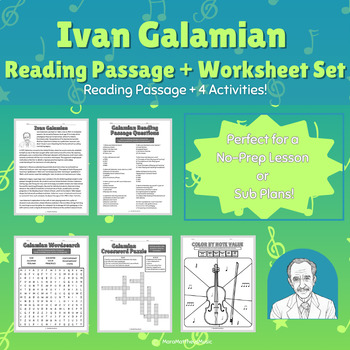 Preview of Ivan Galamian: Reading Passage & Activities {Orchestra Sub Plans/No Prep Plans}