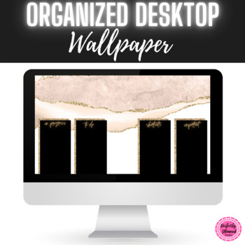 Preview of Ivory and Gold Desktop Organizer Wallpaper