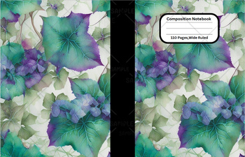 Preview of Ivy #1 Flower Composition Notebook Cover For School,Home,Work, Clip Art