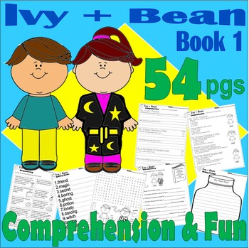 Preview of Ivy + Bean Novel Chapter Book Study Companion Reading Comprehension Worksheets