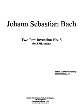 Preview of J. Bach 2 Part Inventiond for Mallet Percussion