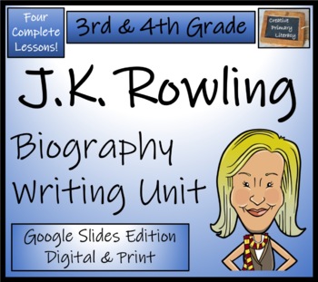 Preview of J.K. Rowling Biography Writing Unit Digital & Print | 3rd Grade & 4th Grade