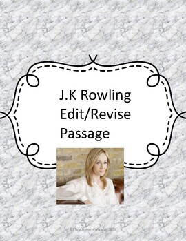 Preview of J.K Rowling Edit/Revise Passage FREEBIE
