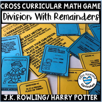 Preview of 5th Grade Division Review Game J.K. Rowling Harry Potter Activities