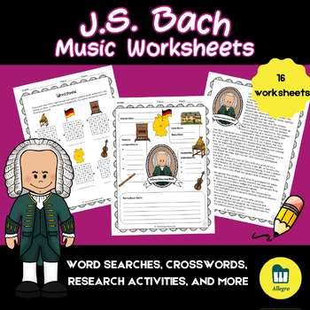 Preview of J. S. Bach -  Music worksheets