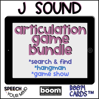 Preview of J Sound Boom Cards™ Bundle of Games for Articulation | J Sound Speech Therapy