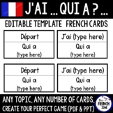 FRENCH I have Who has J'ai Qui a Cards  Editable Template