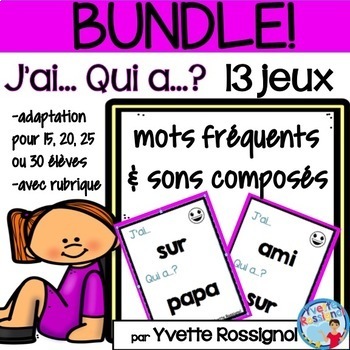 Preview of French Sight Words Games BUNDLE|  Jeu de mots fréquents et alphabet ou nombres