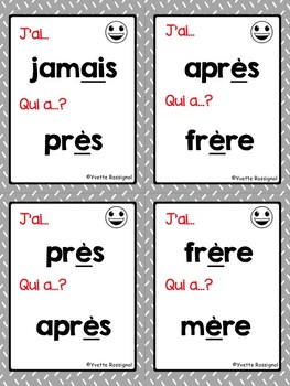 French Sight Words Game Jeu De Mots Pour Le Son Complexe E E Ei Ai Et
