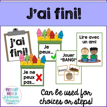 Preview of J'ai fini! French classroom management for early finishers