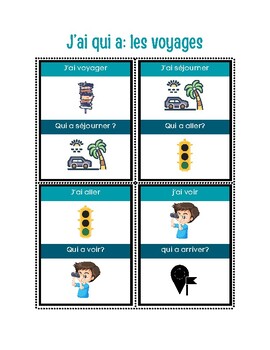 Preview of J'ai qui a / le cercle magique: les voyages