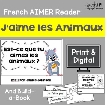 Preview of French Verbe Aimer Animal - Les Animaux - Print & Digital - français
