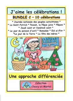 Preview of J'aime les célébrations - BUNDLE C - 10 Celebrations - Distance Learning