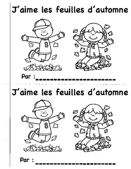 J'aime les feuilles d'automne French Reader by Breanna Sherk | TPT