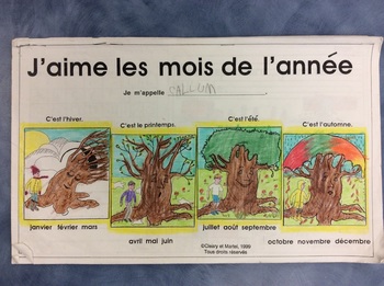 Preview of J'aime les mois de l'année- FRENCH Science Work Booklet- Distance Learning