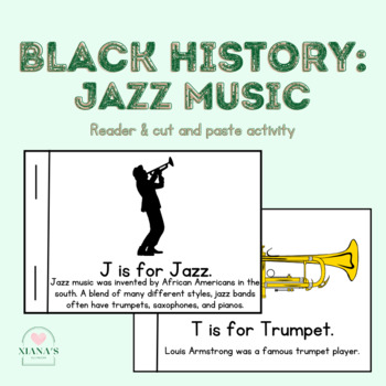 Preview of J is for Jazz - Black History Beginning Sound Book for Early Readers