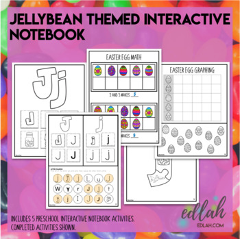Preview of J is for Jellybean Themed Interactive Notebook - Preschool - Distance Learning