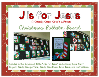 Preview of J is for Jesus - Candy Cane Craft & Poem