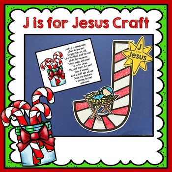 J is for Jesus Craft, Jesus Craft, Candy Cane Poem by KinderBeez