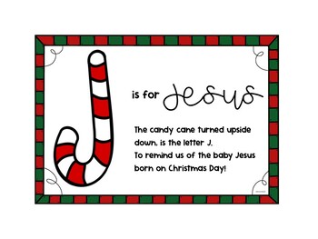 J is for Jesus Gift card tag | Candy Cane Jesus Student Gift | TpT