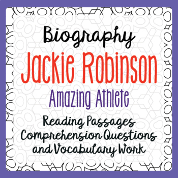 Preview of JACKIE ROBINSON Biography Informational Texts, Activities PRINT and EASEL