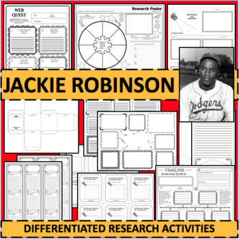 Preview of JACKIE ROBINSON Black History Month Biographical Biography Research Activities