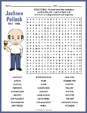 JACKSON POLLOCK Biography Word Search Puzzle Worksheet Activity