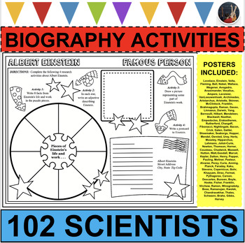 Preview of BUNDLE SCIENTISTS 102 POSTERS Science Research Project Biography