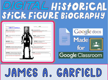 Preview of JAMES A. GARFIELD - Digital Historical Stick Figure Mini Bios