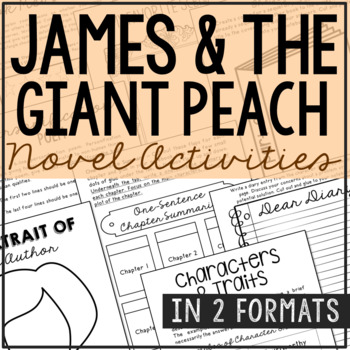 Preview of JAMES AND THE GIANT PEACH Novel Study Unit | Book Report Project Activity