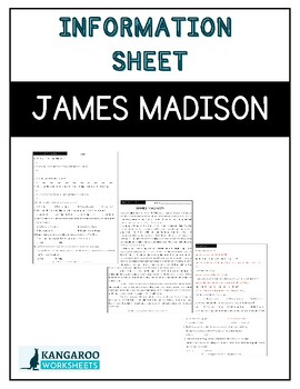 Preview of JAMES MADISON - Information Sheet - Reading Comprehension & Worksheet